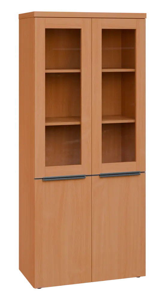 SIN 5 - 8DS kancelářská skříň, 4-dveřová/prosklená, 1820x800x400, buk royal